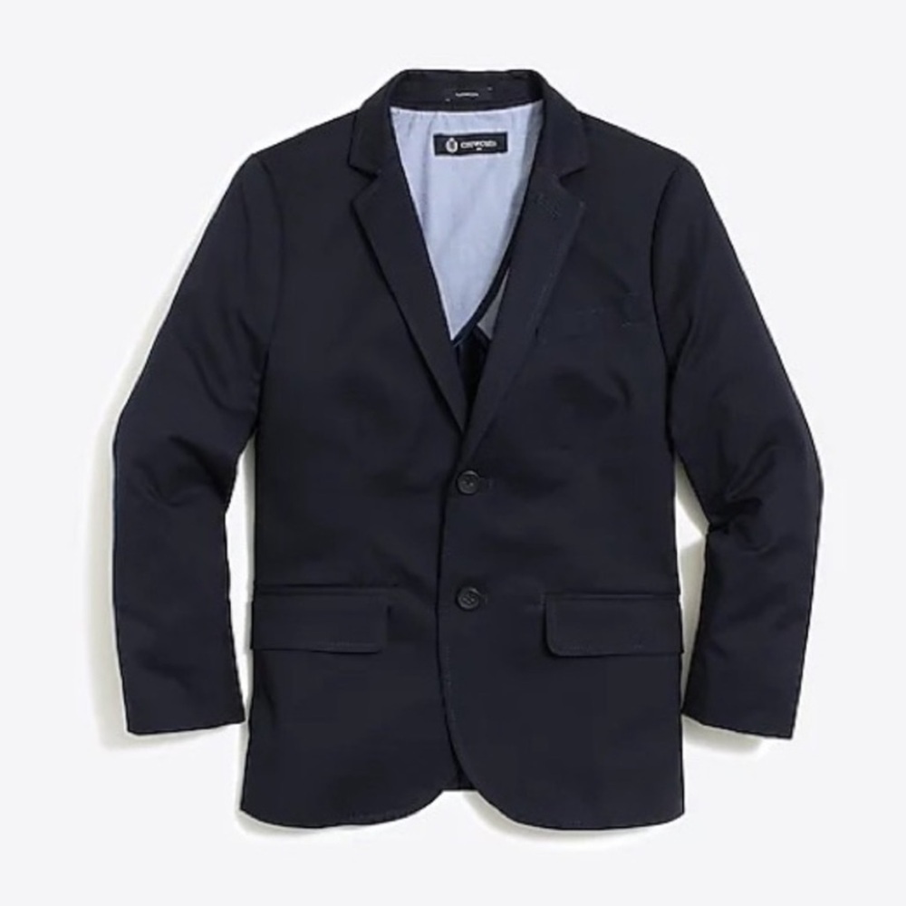 J crew dark pacific Boys' Thompson suit jacket in flex chino
